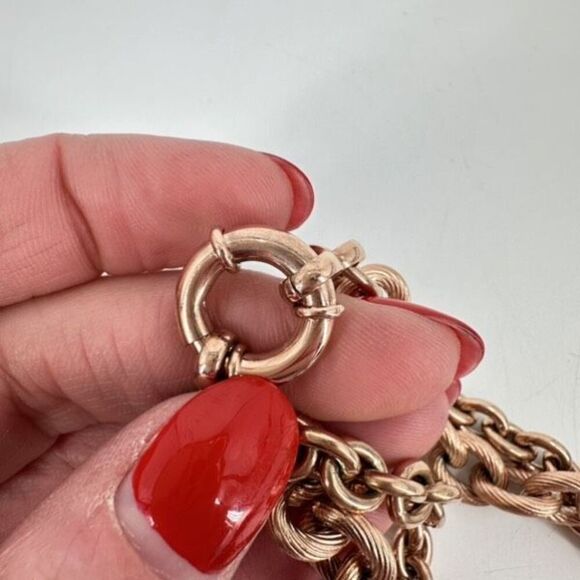 Folli Follie Womens Beaded Chunky Chain Links 2-Strand Necklace Black Gold - Picture 5 of 5